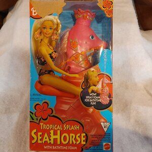 Mattel Barbie Tropical Splash Sea Horse Bathtime Foam Doll (1994)